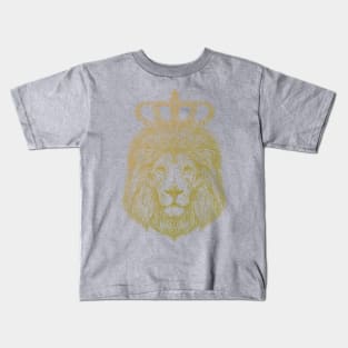 Lion sketch with crown t-shirt - Royal king lion head shirt Kids T-Shirt